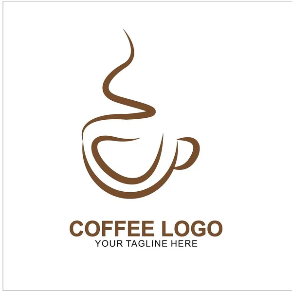 Kaffee Logo Design Mit Modernem Konzept Ikone Kaffeetasse Vektor Vorlage — Stockvektor