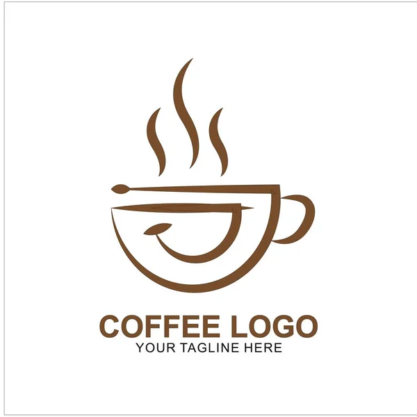 Kaffee Logo Design Mit Modernem Konzept Ikone Kaffeetasse Vektor Vorlage — Stockvektor