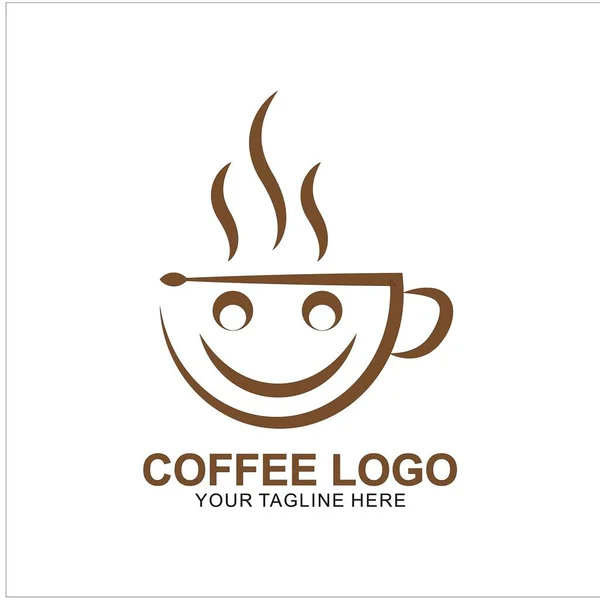 Kaffee Logo Design Mit Modernem Konzept Ikone Kaffeetasse Vektor Vorlage — Stockvektor