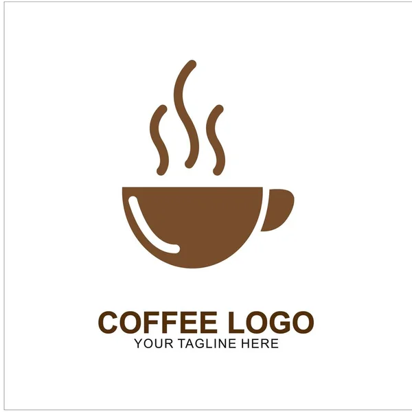 Kaffee Logo Design Mit Modernem Konzept Ikone Kaffeetasse Vektor Vorlage — Stockvektor