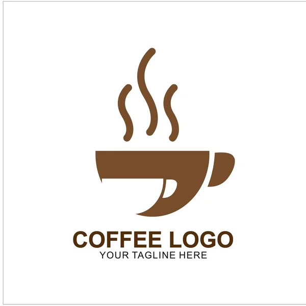 Kaffee Logo Design Mit Modernem Konzept Ikone Kaffeetasse Vektor Vorlage — Stockvektor