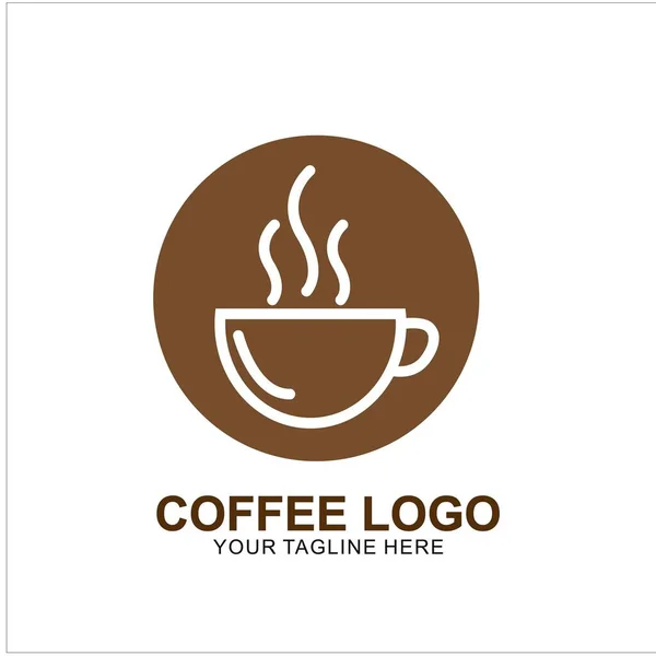 Logo Café Design Avec Concept Moderne Icône Tasse Café Vectoriel — Image vectorielle