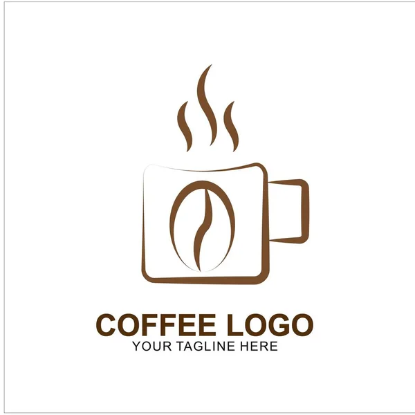 Logo Café Design Avec Concept Moderne Icône Tasse Café Vectoriel — Image vectorielle