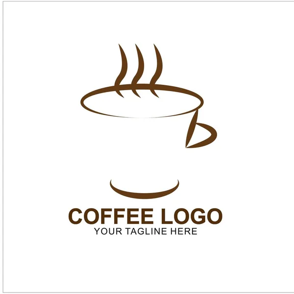 Kaffee Logo Design Mit Modernem Konzept Ikone Kaffeetasse Vektor Vorlage — Stockvektor