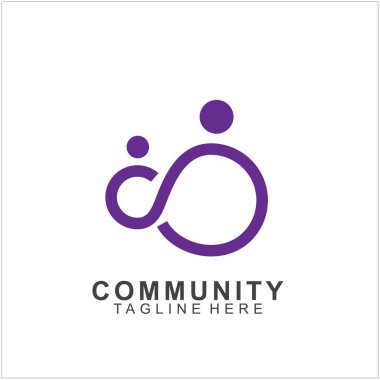 Takım Çalışması Logosu Tasarımı. Sosyal Ağ Aile Arkadaşları simgesi. Vektör illüstrasyonu