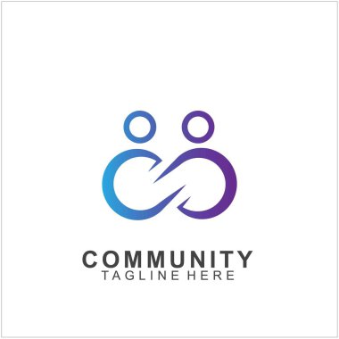 Takım Çalışması Logosu Tasarımı. Sosyal Ağ Aile Arkadaşları simgesi. Vektör illüstrasyonu