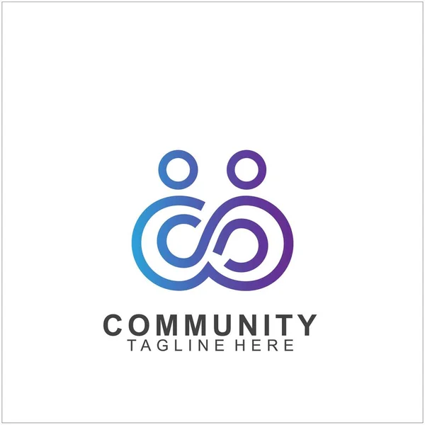 Takım Çalışması Logosu Tasarımı. Sosyal Ağ Aile Arkadaşları simgesi. Vektör illüstrasyonu