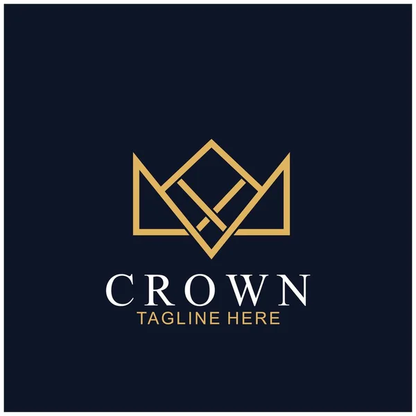 Modern Crown Logo Şablonu. Taç simgesi Lüks Tasarım Vektörü