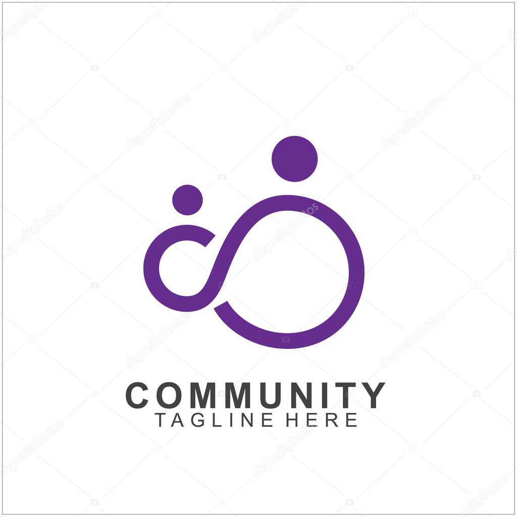 Team Work Logo Design. Social Network Family Friends icon. Vector illustration