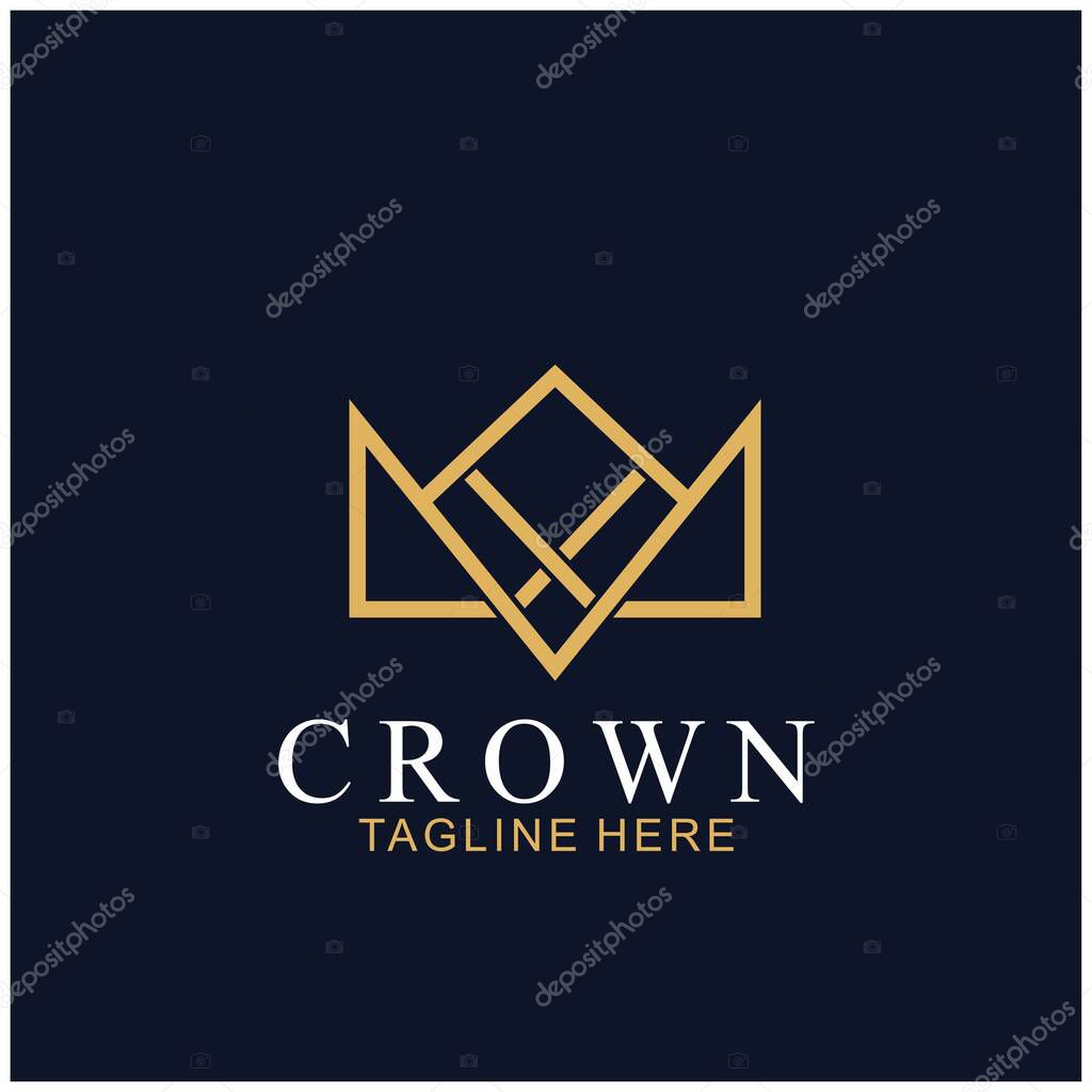 Modern Crown Logo Template. Crown icon Luxury Design Vector