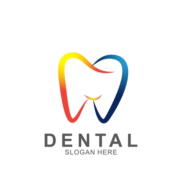 Logo Dental Plantilla Diseño Colorido Icono Diente Abstracto Moderno — Archivo Imágenes Vectoriales