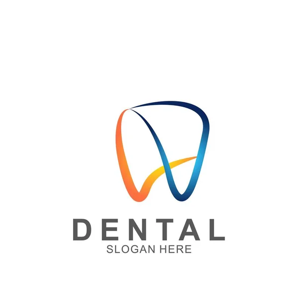 Modelo Design Colorido Logotipo Dental Ícone Dente Abstrato Moderno —  Vetores de Stock