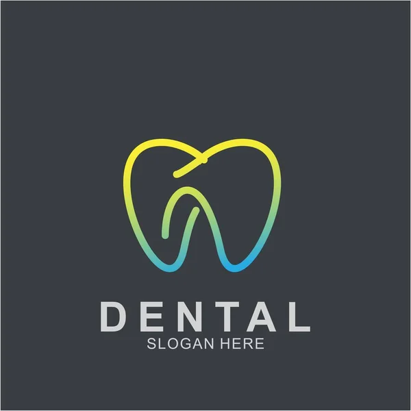 Dental Logo Bunte Design Vorlage Ikone Zahn Abstrakt Modern — Stockvektor