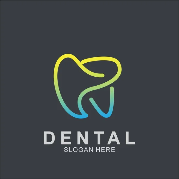 Logo Dental Plantilla Diseño Colorido Icono Diente Abstracto Moderno — Archivo Imágenes Vectoriales