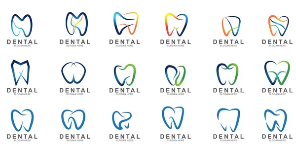 Diş Logosu Renkli Tasarım şablonu. Simge dişi soyut modern.