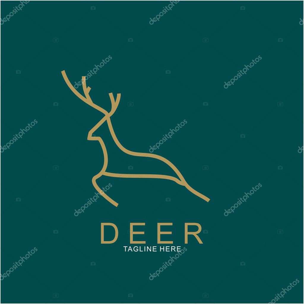 Deer logo design with modern concept. Icon deer design. vector illustration