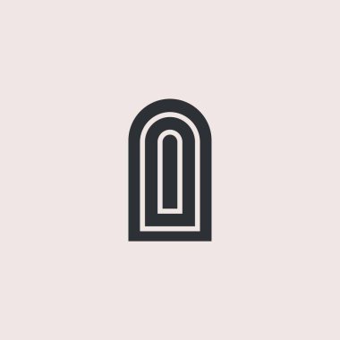 Birinci sınıf kapı logosu tasarımı. soyut kapı simgesi vektör illüstrasyonu