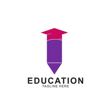 Modern konseptle eğitim logosu tasarımı. Simge eğitim vektörü illüstrasyonu.