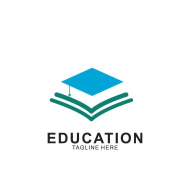Modern konseptle eğitim logosu tasarımı. Simge eğitim vektörü illüstrasyonu.