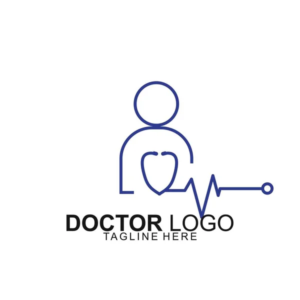 Doctor Logo Template Design Stethoscope Logo Design Vector Illustration — Stock Vector