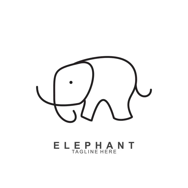 Elephant Logo Design Met Modern Concept Icon Olifantenvector — Stockvector