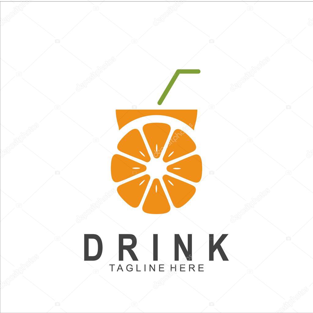 Modern Juice logo design. Glass icon vector illustration