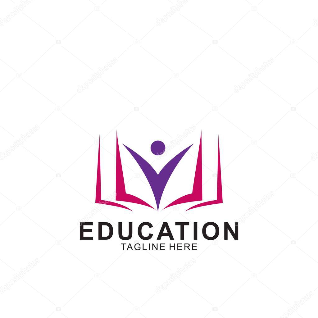 Education logo design with modern concept. Icon education vector illustration.