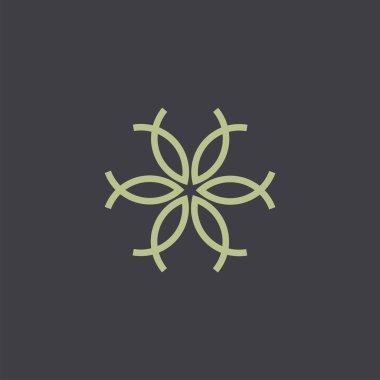 Birinci sınıf balık logosu tasarımı. Soyut simge balık vektör çizimi