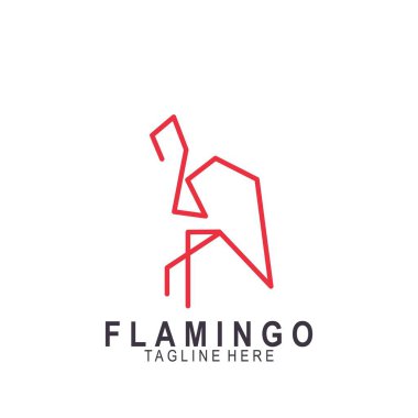 Modern tasarımlı flamingo logosu. Simge flamingo vektör çizimi