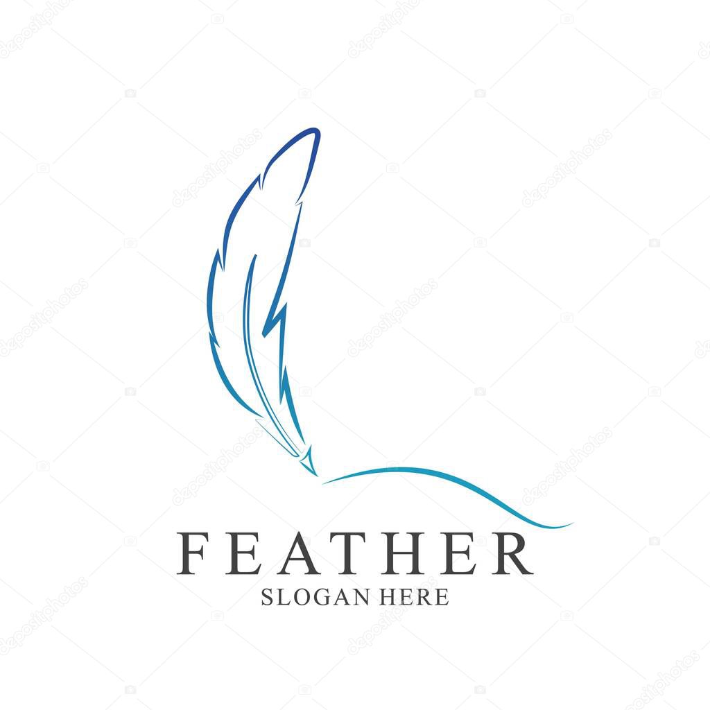 Feather logo design with modern concept. Icon feather vector template