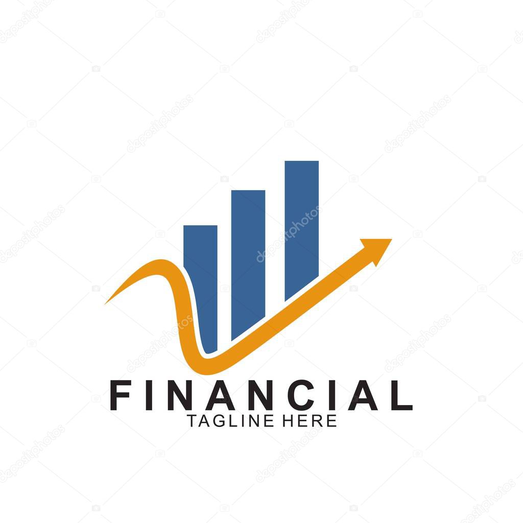 Financial and accounting business logo design. Icon financial vector
