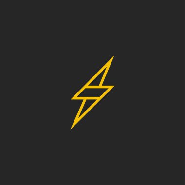 Parlak Flash logosu tasarımı. Soyut Vektör Gök gürültüsü, elektrik ve şimşek