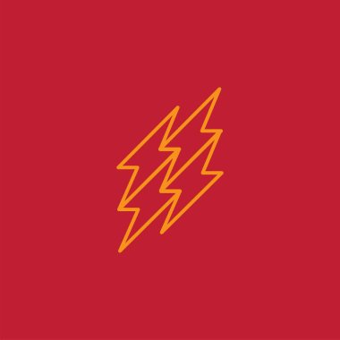 Parlak Flash logosu tasarımı. Soyut Vektör Gök gürültüsü, elektrik ve şimşek