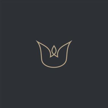 Lüks çiçek logosu tasarımı. Süs çiçeği soyut vektörü. Mücevher butiği vektör işareti.