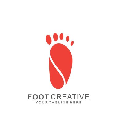 Modern tasarımlı ayak logosu. soyut ikon yayan vektör çizimi