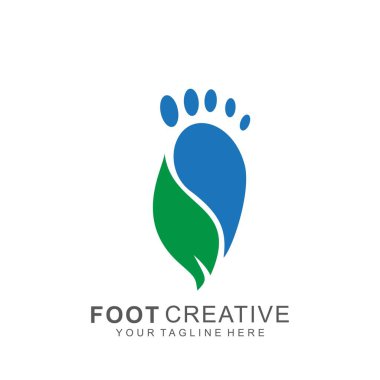 Modern tasarımlı ayak logosu. soyut ikon yayan vektör çizimi