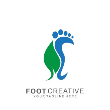 Modern tasarımlı ayak logosu. soyut ikon yayan vektör çizimi
