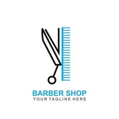 Modern Kuaför Logosu Tasarımı. Makas simgesi. Modern tasarım.