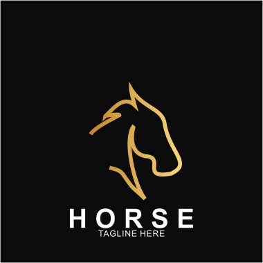 Modern konseptli at logosu. Simge at vektör illüstrasyonu