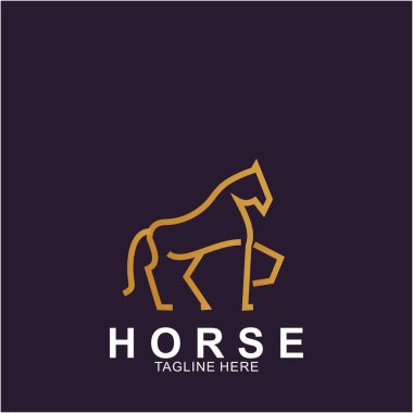 Modern konseptli at logosu. Simge at vektör illüstrasyonu