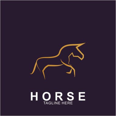 Modern konseptli at logosu. Simge at vektör illüstrasyonu