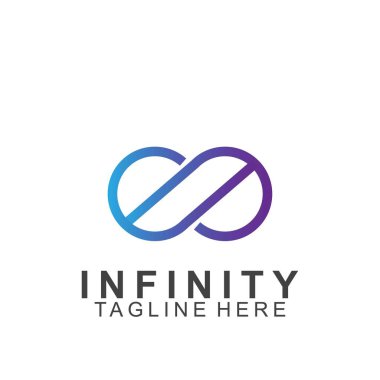 Premium sonsuz logo tasarımı. Simge sonsuz vektör çizimi