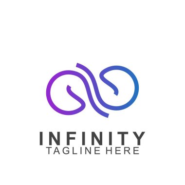 Premium sonsuz logo tasarımı. Simge sonsuz vektör çizimi