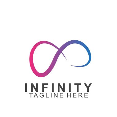 Premium sonsuz logo tasarımı. Simge sonsuz vektör çizimi