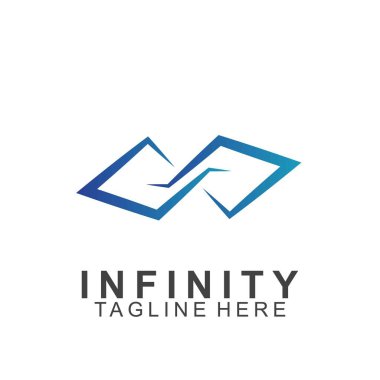 Premium sonsuz logo tasarımı. Simge sonsuz vektör çizimi
