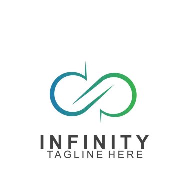 Premium sonsuz logo tasarımı. Simge sonsuz vektör çizimi