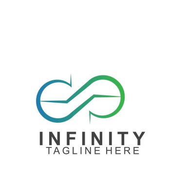 Premium sonsuz logo tasarımı. Simge sonsuz vektör çizimi