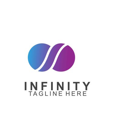 Premium sonsuz logo tasarımı. Simge sonsuz vektör çizimi