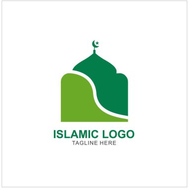İslami Logo Tasarım Şablonu. Cami Simgesi Tasarım Şablonu