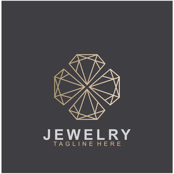 Diseño Abstracto Del Logotipo Joyería Con Diseño Creativo Icono Diamante — Vector de stock